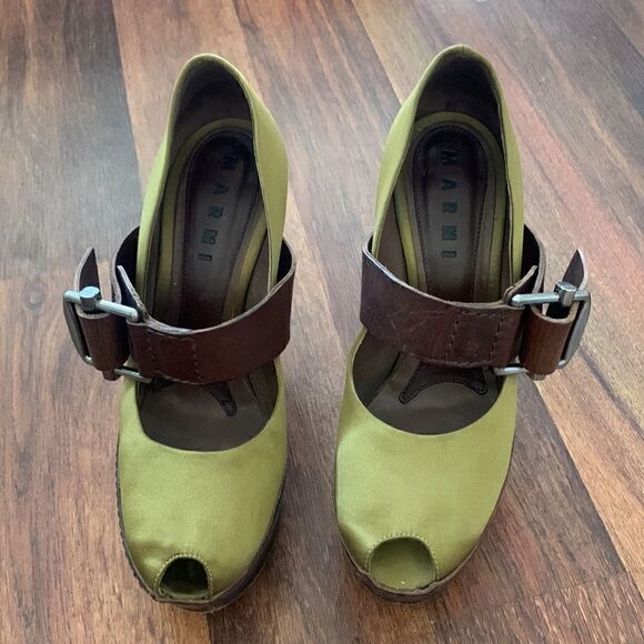 Marni Platform Mary Jane Peep Toe Heels - Picture 3 of 9